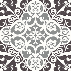 Seamless damask pattern vector background. Vintage baroque ornament