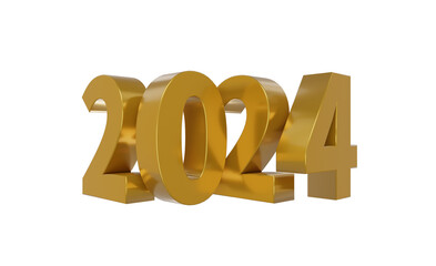 Happy new year 2024 design 3d render concept