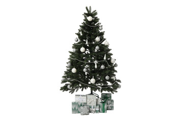 PNG,Christmas tree with gifts, isolated on white background