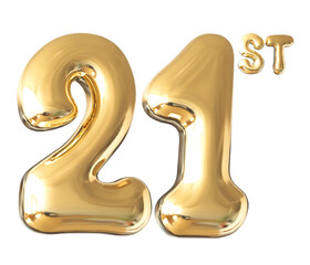 21 st anniversary - gold number anniversary