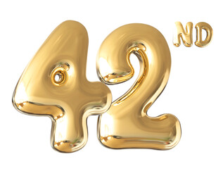 42 nd anniversary - gold number anniversary © Chetra168