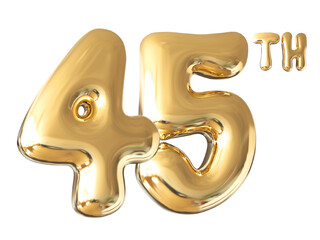 45 th anniversary - gold number anniversary
