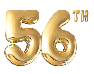 56 th anniversary - gold number anniversary