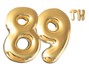 89 th anniversary - gold number anniversary