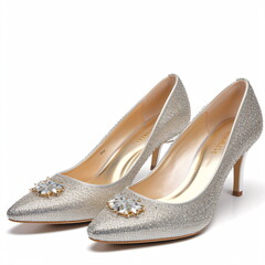 Obraz premium Stylish Statements: Champagne Stilettos for Chic Occasions