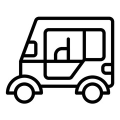 Auto Rickshaw Icon Style