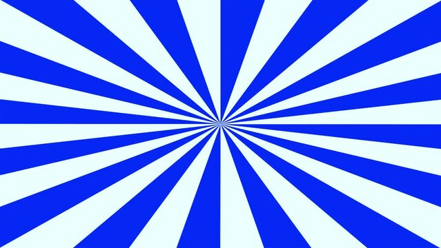 Sunburst background rainbow color abstract loop 4K animation. Retro groovy colorful hippie cartoon looping motion graphic screensaver transition Seventies style multicolor wavy pattern sunbeam stripes