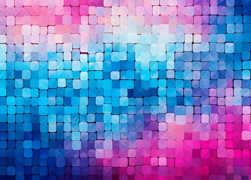 A square pattern of different colors, resembling neon impressionism, with hints of light pink and blue