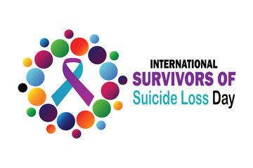 International Survivors of Suicide loss day. Vector illustration. Suitable for greeting card, poster and banner - obrazy, fototapety, plakaty