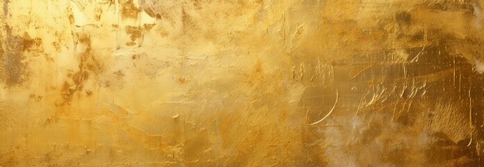 Golden background with gold paint, densely textured or haptic surface, Byzantine gold leaf accents,...