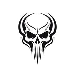 Artistic vector of a skull illustration. Suitable for tattoo, design, and logo.	
