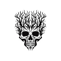 Artistic vector of a skull illustration. Suitable for tattoo, design, and logo.	
