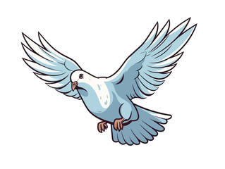 Doodle Pigeon in flight, cartoon sticker, sketch, vector, Illustration, minimalistic