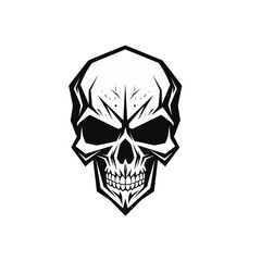 Artistic vector of a skull illustration. Suitable for tattoo, design, and logo.	
