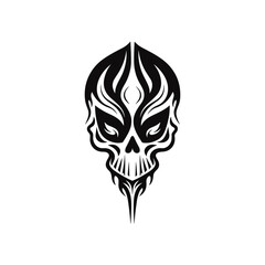 Artistic vector of a skull illustration. Suitable for tattoo, design, and logo.	

