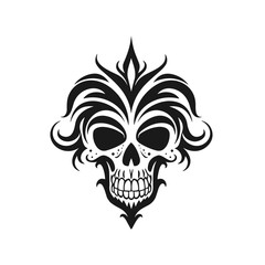 Artistic vector of a skull illustration. Suitable for tattoo, design, and logo.	
