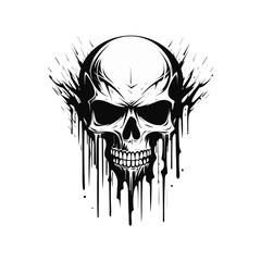 Obraz premium Artistic vector of a skull illustration. Suitable for tattoo, design, and logo. 