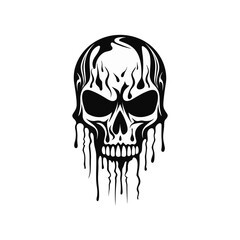 Artistic vector of a skull illustration. Suitable for tattoo, design, and logo.	
