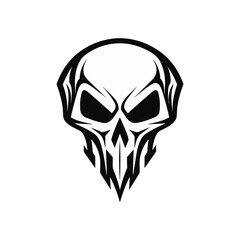 Artistic vector of a skull illustration. Suitable for tattoo, design, and logo.	
