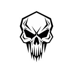 Artistic vector of a skull illustration. Suitable for tattoo, design, and logo.	
