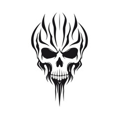 Artistic vector of a skull illustration. Suitable for tattoo, design, and logo.	
