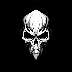Artistic vector of a skull illustration. Suitable for tattoo, design, and logo.	
