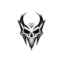 Artistic vector of a skull illustration. Suitable for tattoo, design, and logo.	
