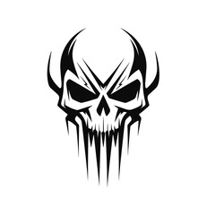Artistic vector of a skull illustration. Suitable for tattoo, design, and logo.	
