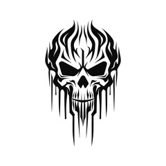 Artistic vector of a skull illustration. Suitable for tattoo, design, and logo.	
