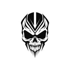 Artistic vector of a skull illustration. Suitable for tattoo, design, and logo.	
