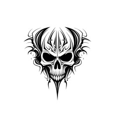 Artistic vector of a skull illustration. Suitable for tattoo, design, and logo.