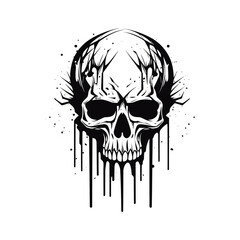 Artistic vector of a skull illustration. Suitable for tattoo, design, and logo.