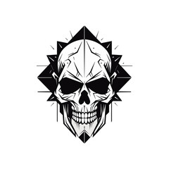 Artistic vector of a skull illustration. Suitable for tattoo, design, and logo.