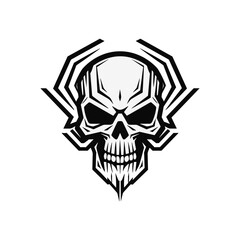 Artistic vector of a skull illustration. Suitable for tattoo, design, and logo.