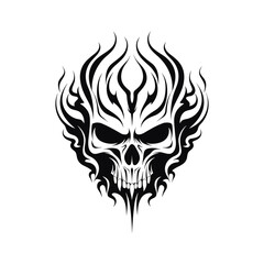 Artistic vector of a skull illustration. Suitable for tattoo, design, and logo.