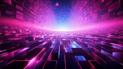 Futuristic, High Tech, hot pink background, with network lines conveying a connectivity concept