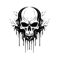 Artistic vector of a skull illustration. Suitable for tattoo, design, and logo.