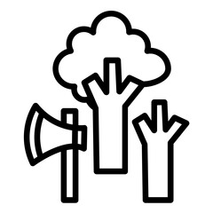 Obraz premium Deforestation Icon Style