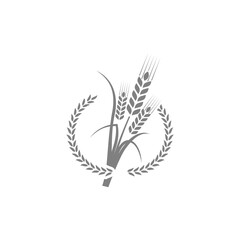 Laurel wheat ears icon isolated on transparent background
