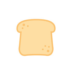 flat design single slice of bread icon illustration