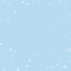 Snowy christmas background. Subtle flying snow