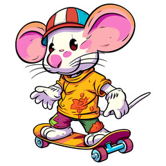 Tiny But Mighty: A Mouse's Skateboarding Stunt