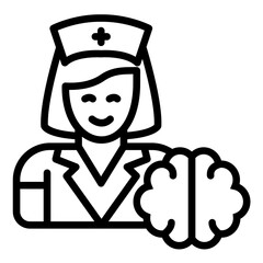 Mental Health Nurse Icon Style