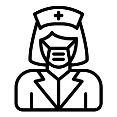 Nurse with Mask Icon Style