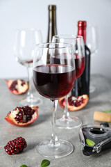 Pomegranate wine, gourmet alcohol drink, delicious beverage
