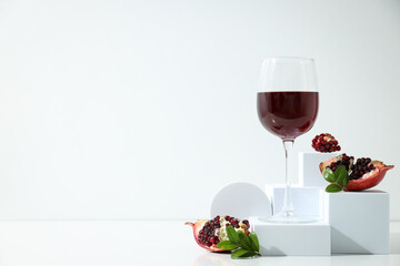 Pomegranate wine, delicious and gourmet alcohol drink