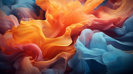 Vibrant, multi-colored flowing patterns fill this close-up image. The abstract background showcases a captivating composition. - obrazy, fototapety, plakaty