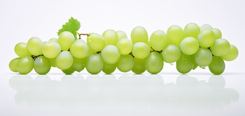 Green Grapes on White Background in Marcin's Style