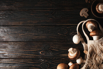 Mushrooms, concept of autumn food, autumn harvest