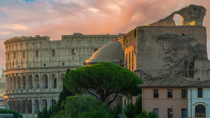Le Colisée à Rome au petit matin - obrazy, fototapety, plakaty